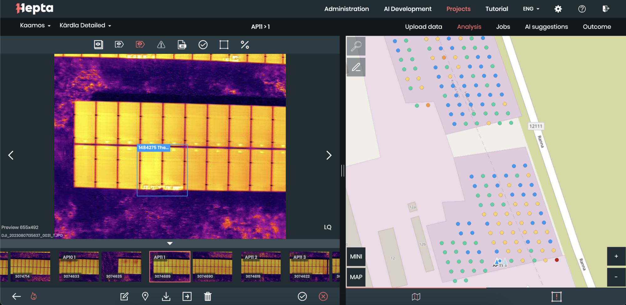Kaamos PV solar panel inspection by using drones - Hepta Insights
